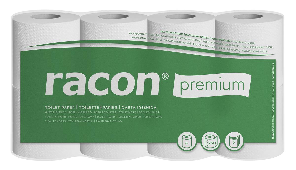 racon® WC Papier Eco Premium Plus 3-lagig 250 Blatt