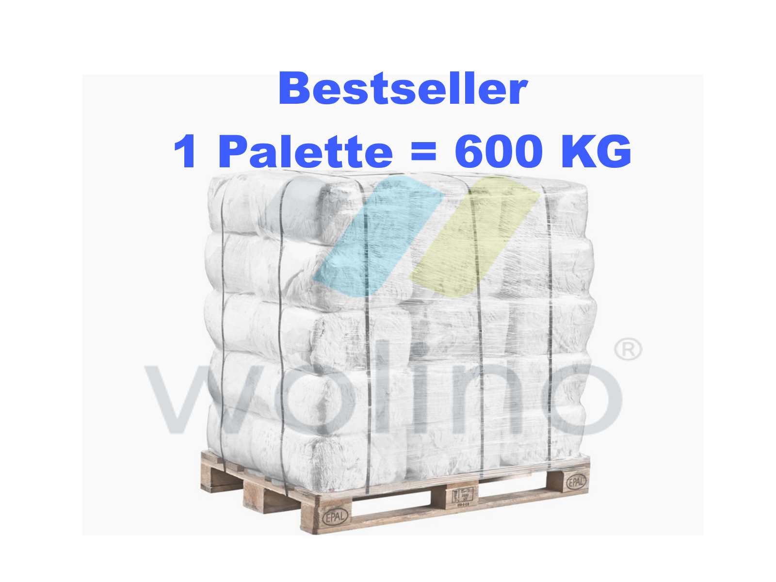 600 KG Putzlappen TRIKOT Weiss  - Palette 60x10 KG