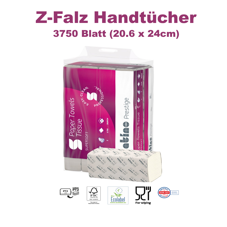 Faltpapier Satino Prestige Z-Falz 2-lagig 20,6x24cm H2