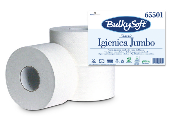 BulkySoft® WC Papier Mini-Jumbo Classic 1-lagig unperforiert