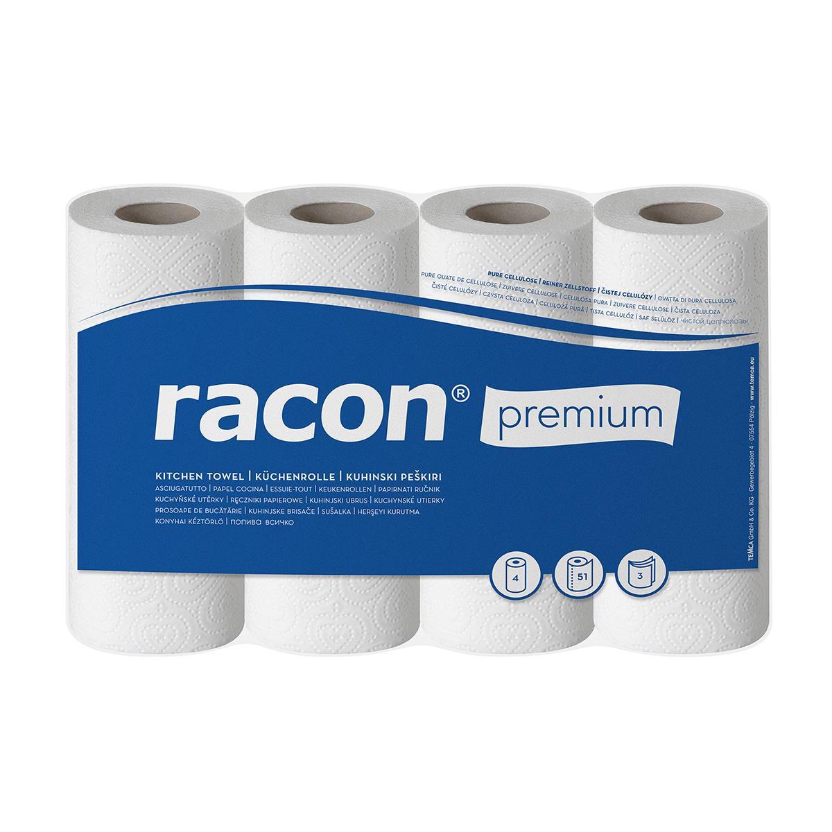 racon® Premium Haushaltsrollen 3-lagig 51 Blatt