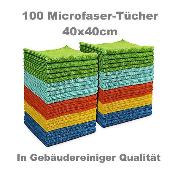 100 Microfasertücher Profi 40x40cm Gebäudereiniger Qualität